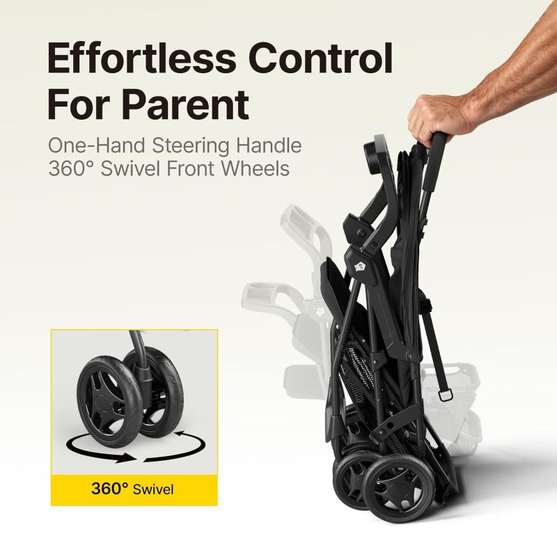 Mamazing Lightweight Umbrella Travel Stroller with Near-Flat Recline Seat Dark Stroller